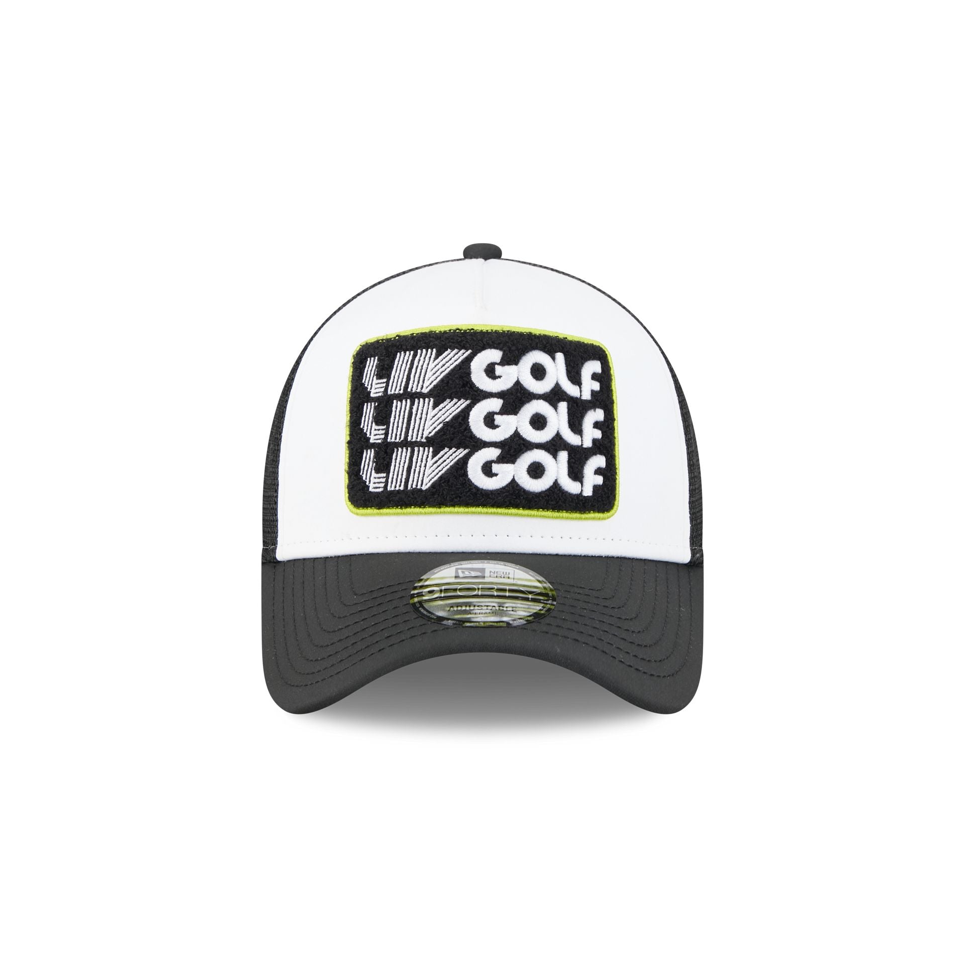 LIV Golf White 9FORTY A-Frame Trucker Hat