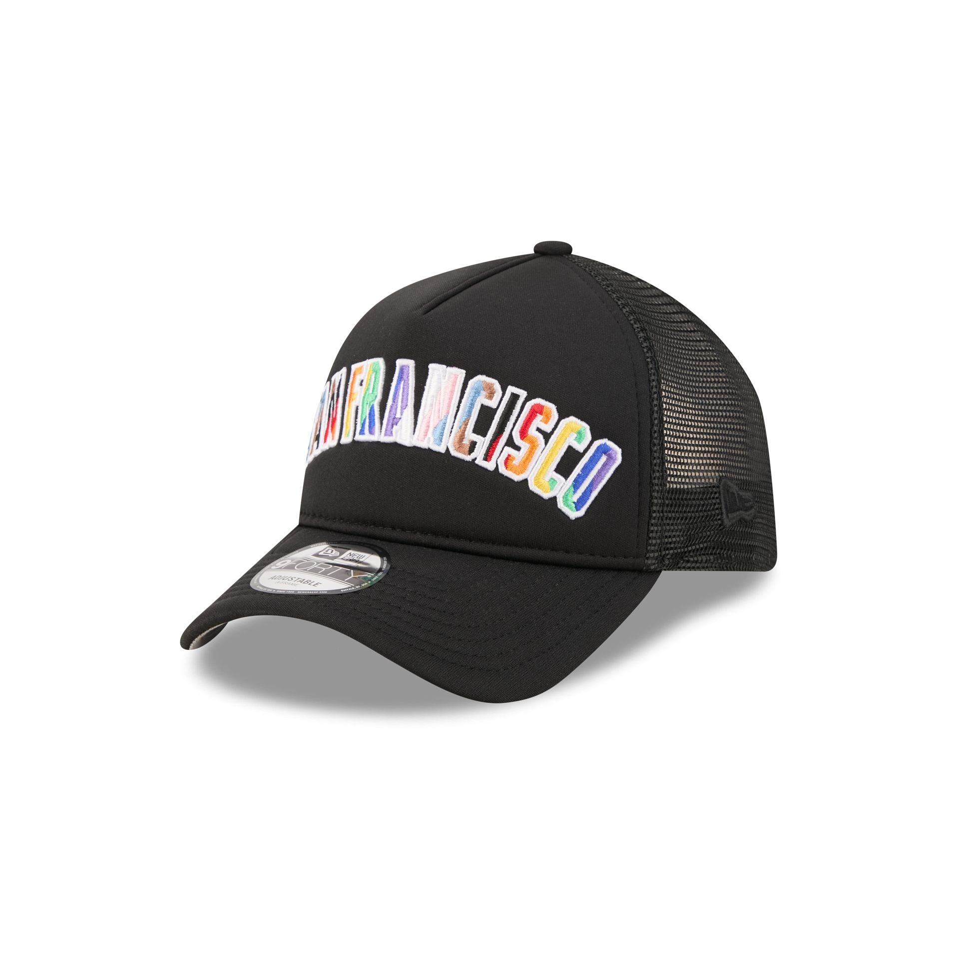 San Francisco Giants Rainbow Wordmark 9FORTY A-Frame Trucker Hat