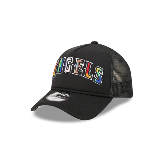 Los Angeles Angels Rainbow Wordmark 9FORTY A-Frame Trucker Hat - New Era Cap