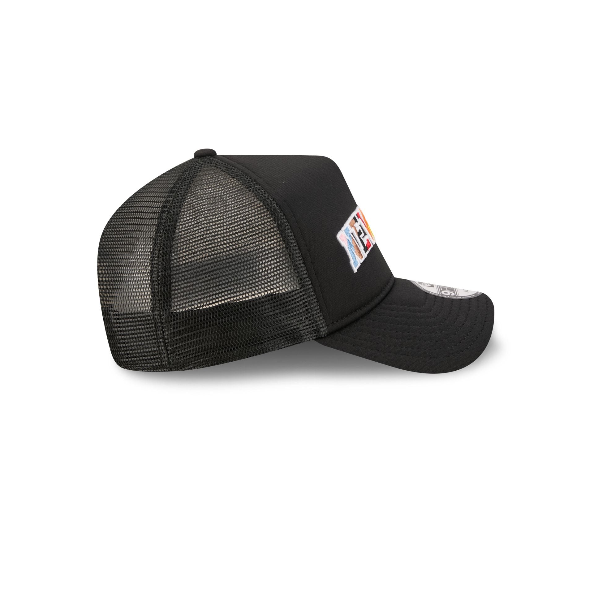 New York Knicks Rainbow Wordmark 9FORTY A-Frame Trucker Hat