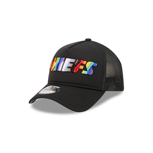 Kansas City Chiefs Rainbow Wordmark 9FORTY A-Frame Trucker Hat - New Era Cap