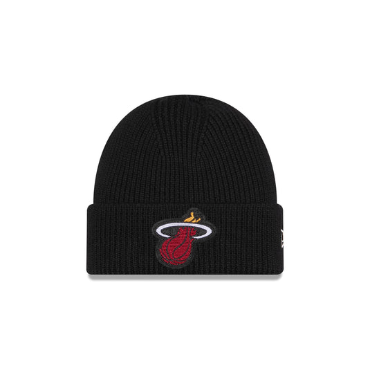 Miami Heat Short Skull Cuff Knit Beanie Hat - New Era Cap