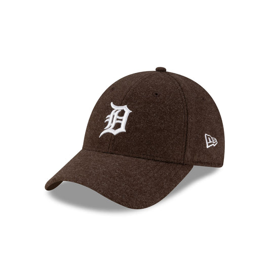 Detroit Tigers Melton Wool Brown 9FORTY Snapback Hat - New Era Cap
