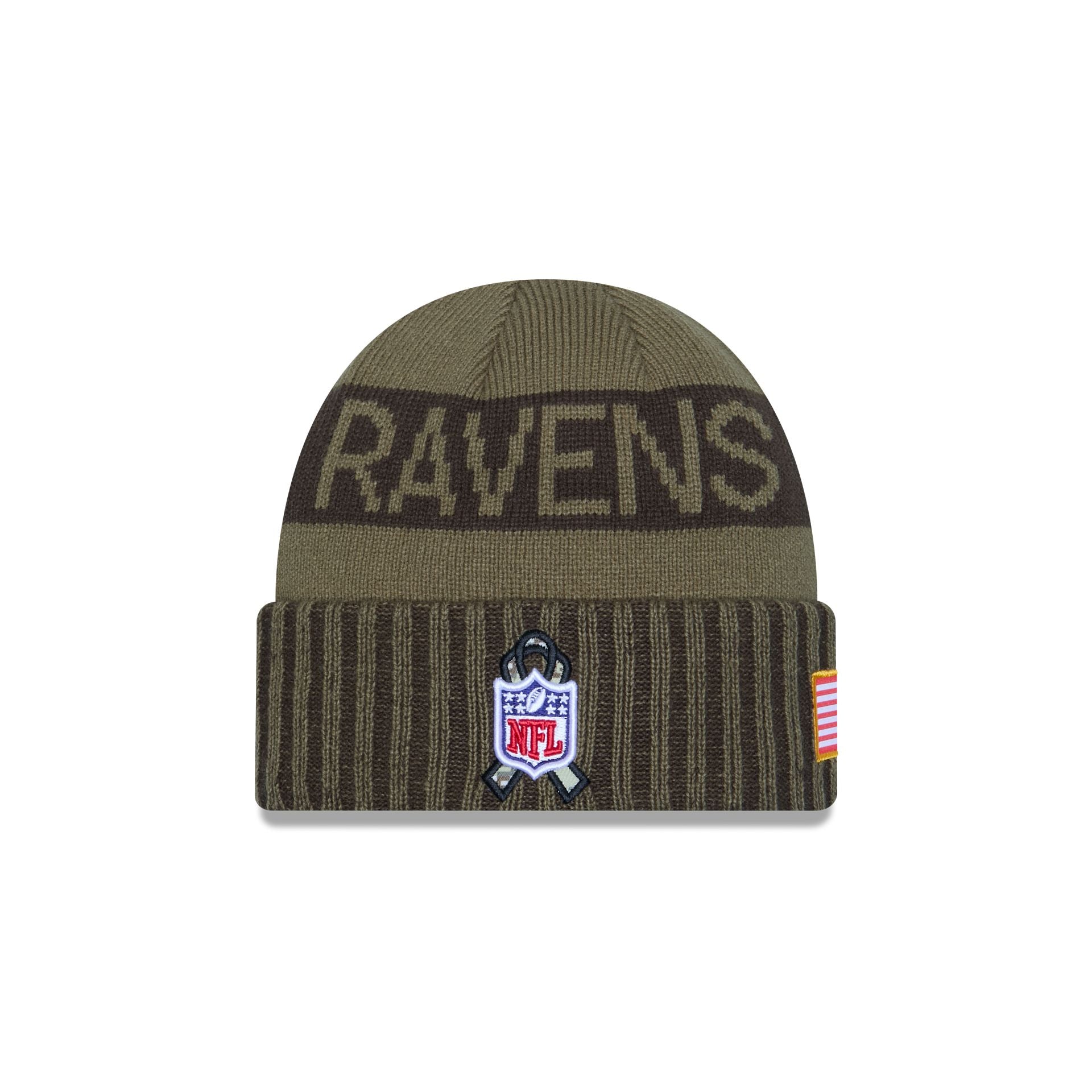 Baltimore Ravens 2025 Salute to Service Cuff Knit Hat
