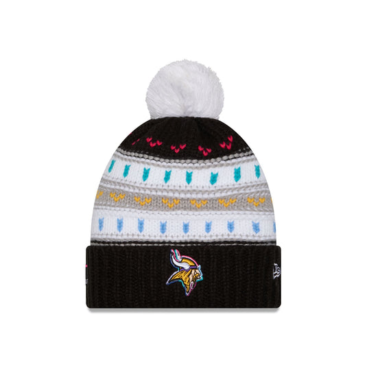 Minnesota Vikings 2025 Crucial Catch Women's Pom Knit Hat - New Era Cap