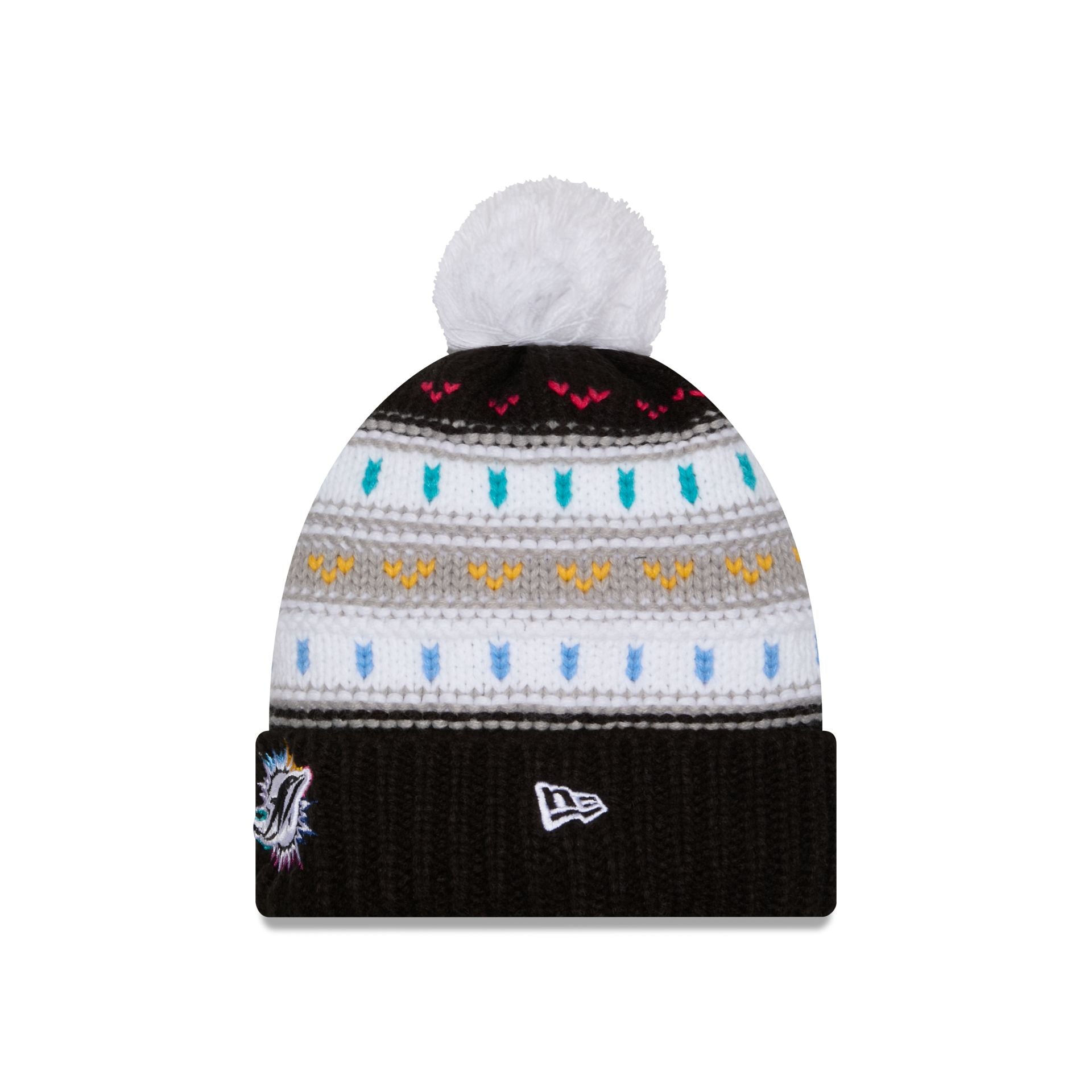 Miami Dolphins 2025 Crucial Catch Women's Pom Knit Hat
