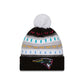 New England Patriots 2025 Crucial Catch Women's Pom Knit Hat