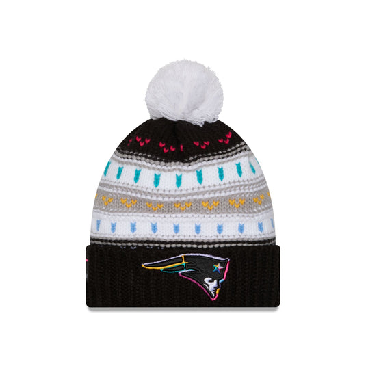 New England Patriots 2025 Crucial Catch Women's Pom Knit Hat - New Era Cap