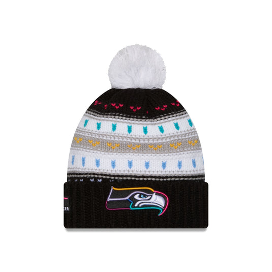Seattle Seahawks 2025 Crucial Catch Women's Pom Knit Hat - New Era Cap