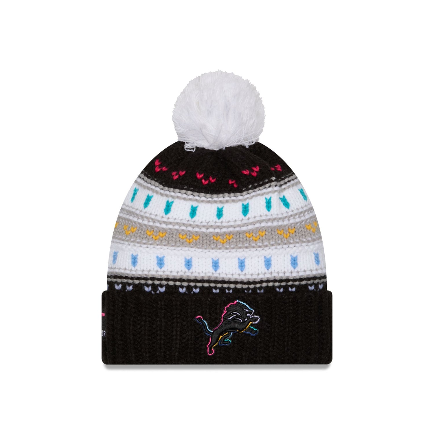 Detroit Lions 2025 Crucial Catch Women's Pom Knit Hat