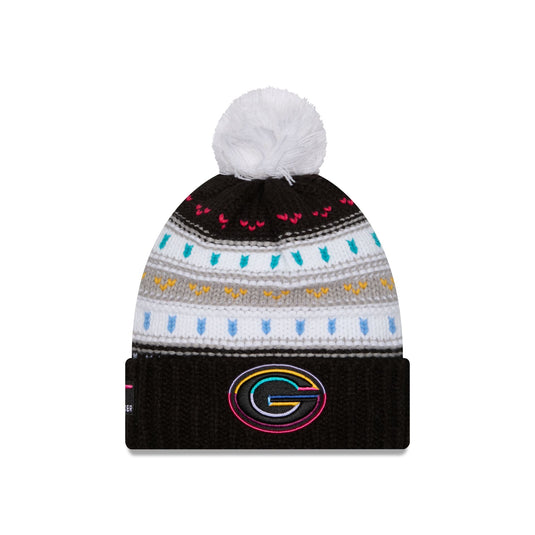 Green Bay Packers 2025 Crucial Catch Women's Pom Knit Hat - New Era Cap
