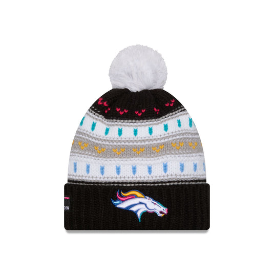 Denver Broncos 2025 Crucial Catch Women's Pom Knit Hat - New Era Cap
