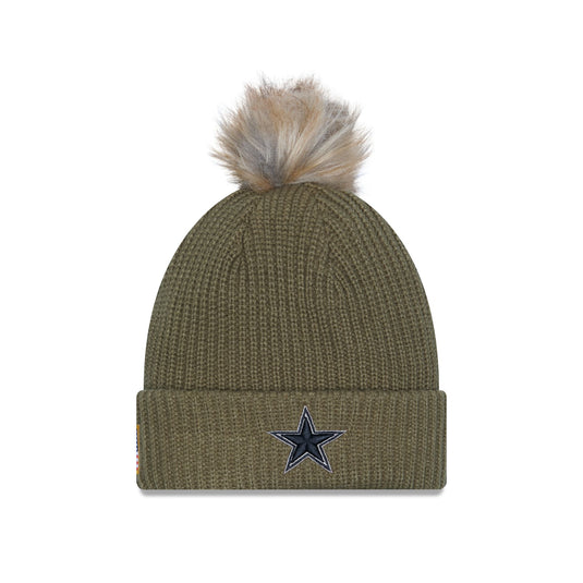 Dallas Cowboys 2025 Salute to Service Women's Pom Knit Hat - New Era Cap