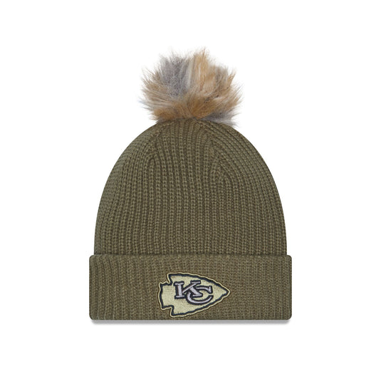 Kansas City Chiefs 2025 Salute to Service Women's Pom Knit Hat - New Era Cap