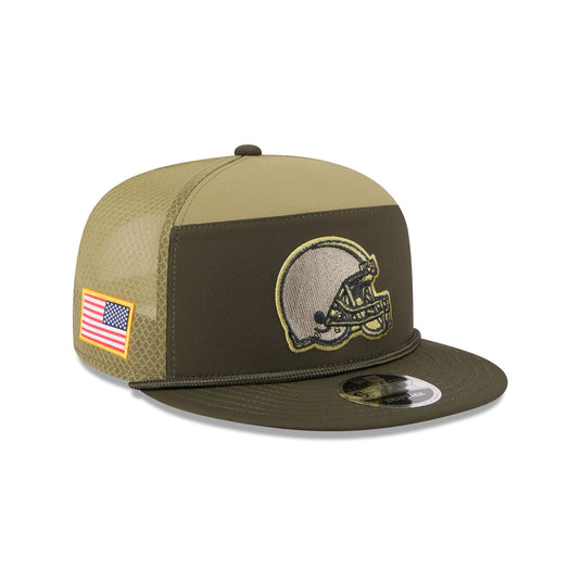 Cleveland Browns 2025 Salute to Service Split Panel 9FIFTY Trucker Hat - New Era Cap