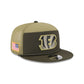 Cincinnati Bengals 2025 Salute to Service Split Panel 9FIFTY Trucker Hat