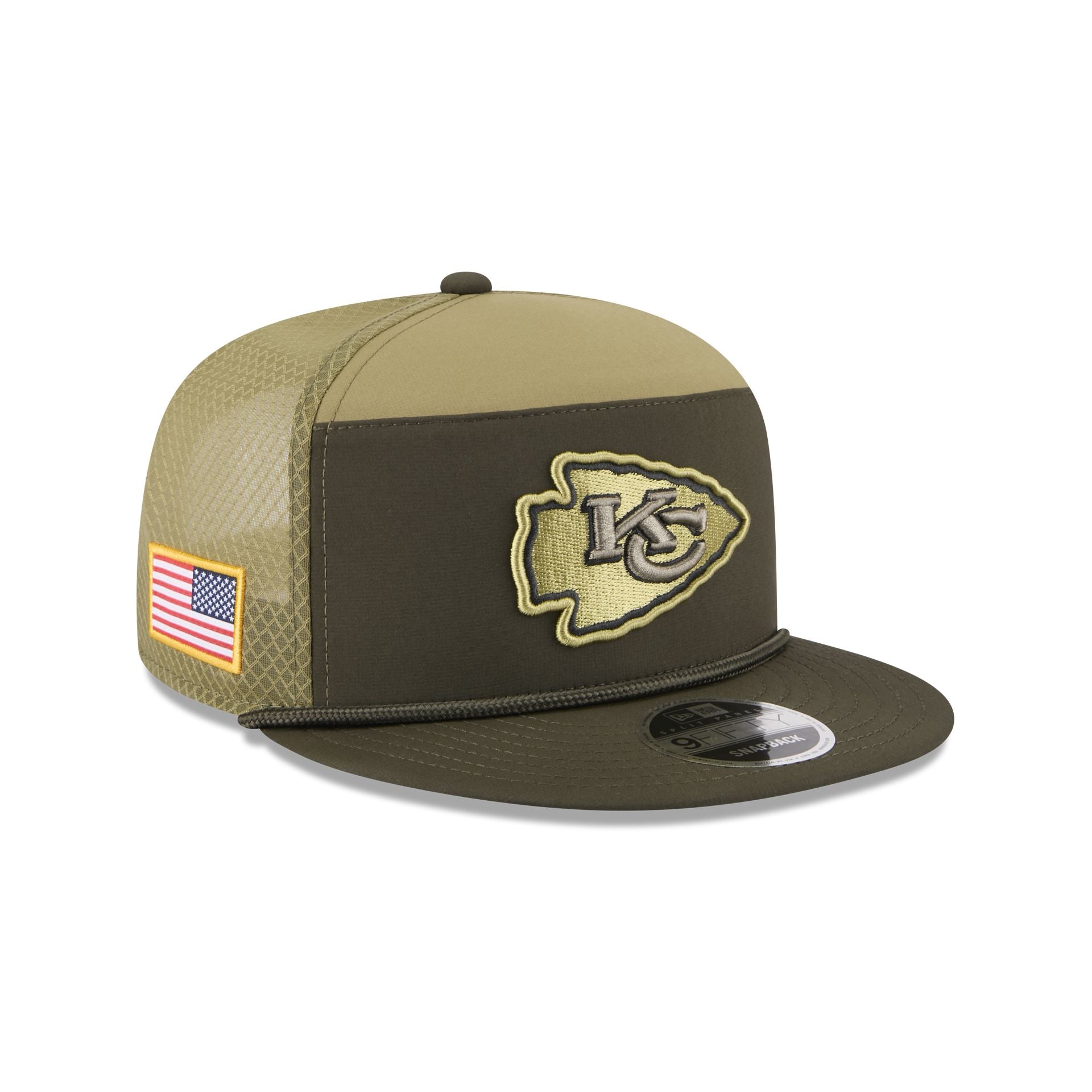 Kansas City Chiefs 2025 Salute to Service Split Panel 9FIFTY Trucker Hat