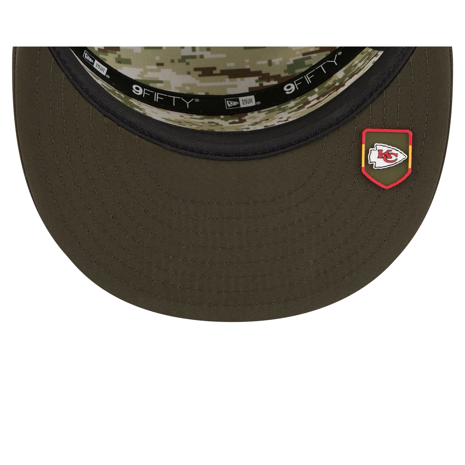 Kansas City Chiefs 2025 Salute to Service Split Panel 9FIFTY Trucker Hat