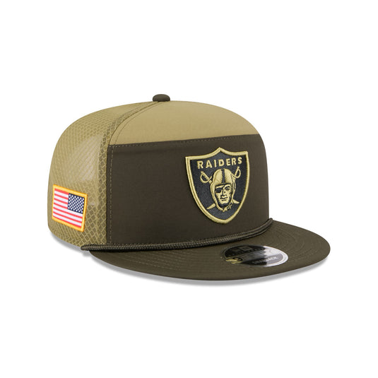 Las Vegas Raiders 2025 Salute to Service Split Panel 9FIFTY Trucker Hat - New Era Cap