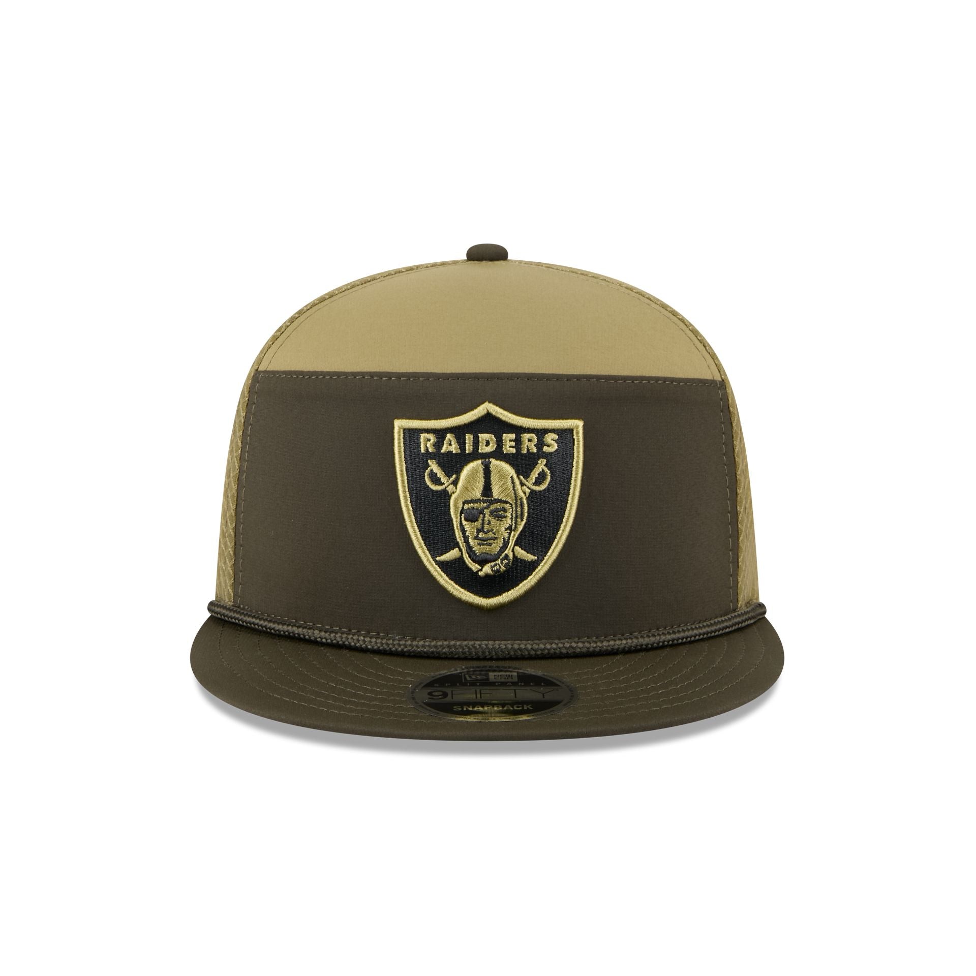 Las Vegas Raiders 2025 Salute to Service Split Panel 9FIFTY Trucker Hat