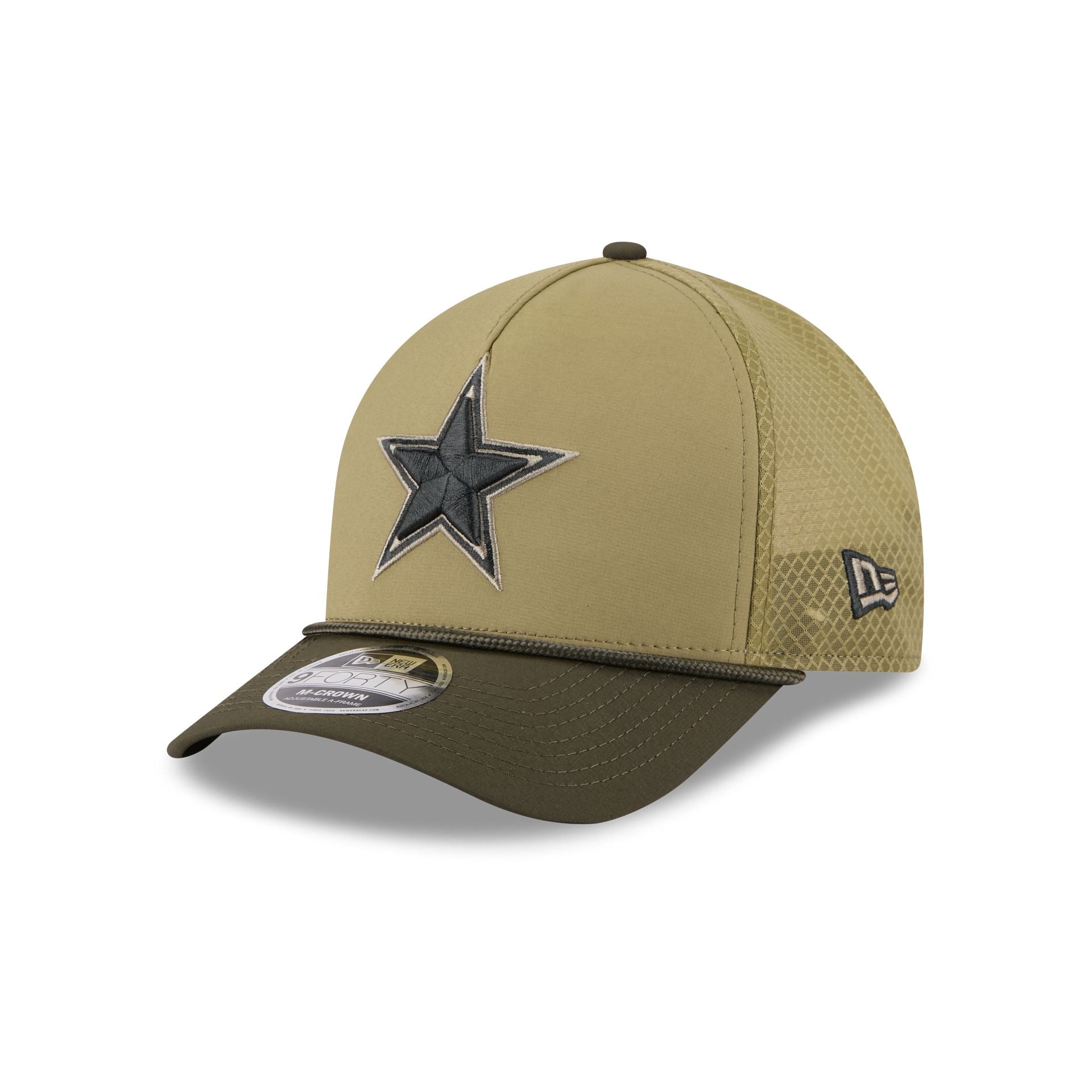 Dallas Cowboys 2025 Salute to Service 9FORTY M-Crown A-Frame Trucker Hat