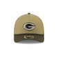 Green Bay Packers 2025 Salute to Service 9FORTY M-Crown A-Frame Trucker Hat