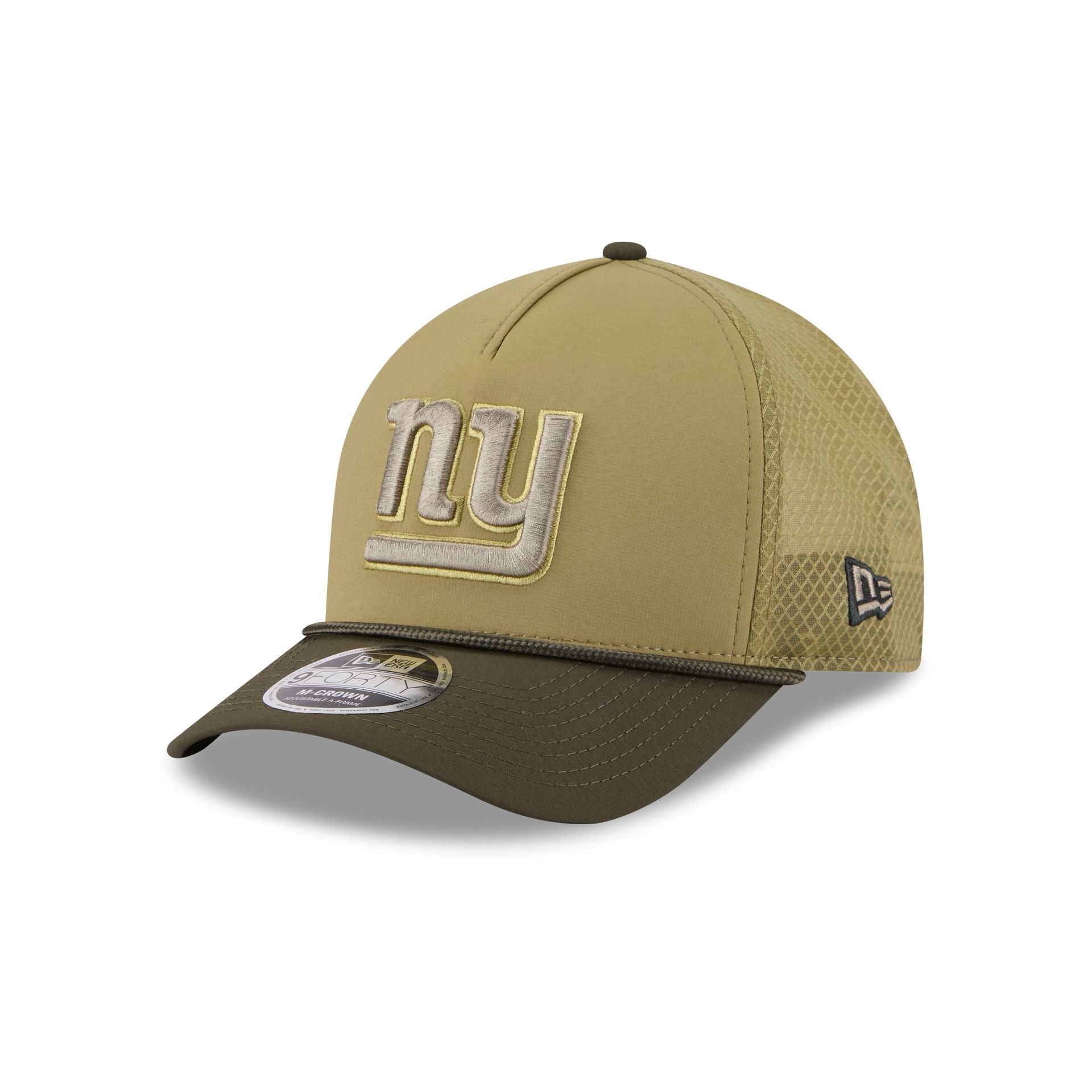 New York Giants 2025 Salute to Service 9FORTY M-Crown A-Frame Trucker Hat