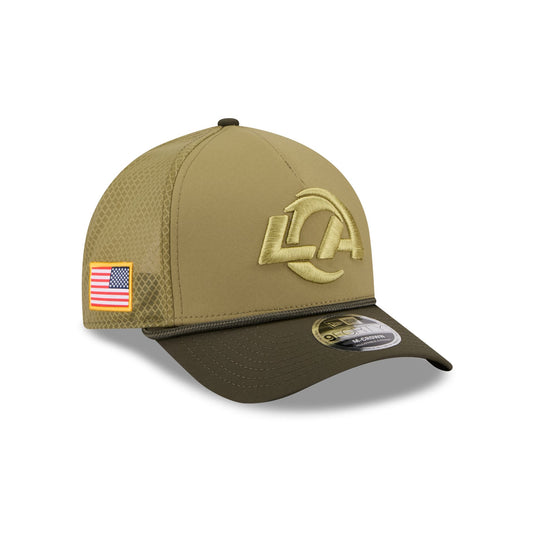 Los Angeles Rams 2025 Salute to Service 9FORTY M-Crown A-Frame Trucker Hat - New Era Cap