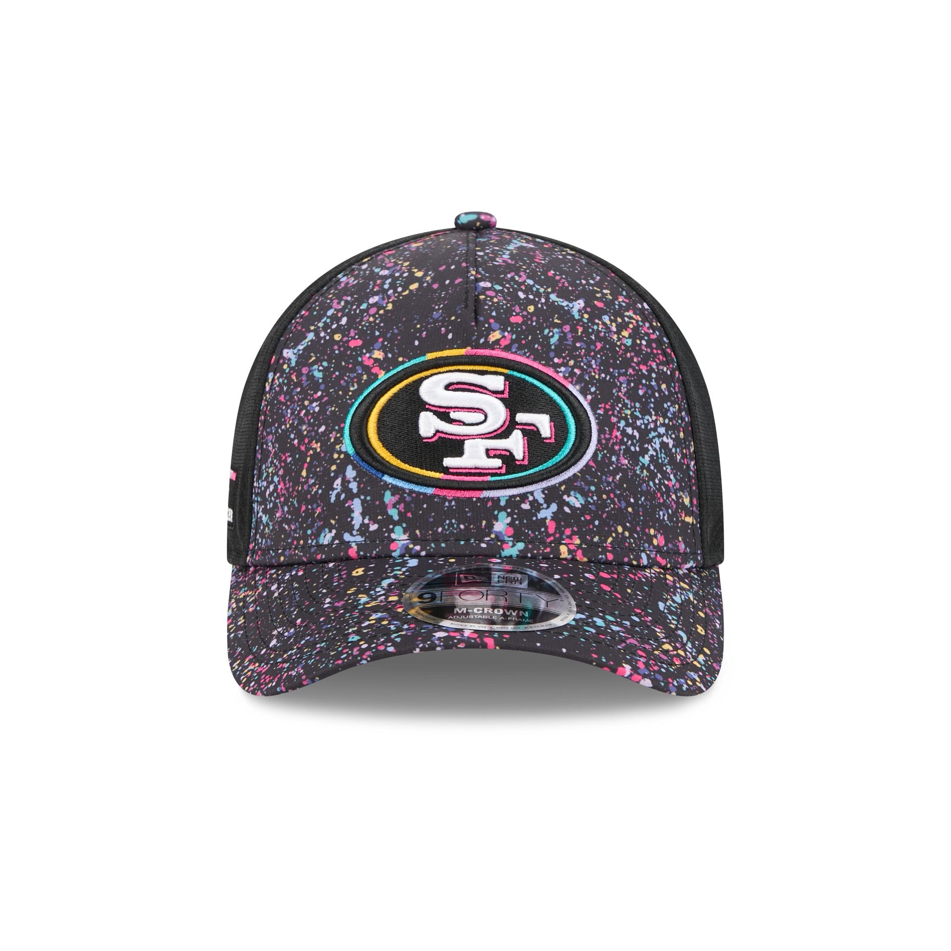 San Francisco 49ers 2025 Crucial Catch 9FORTY M-Crown A-Frame Trucker Hat