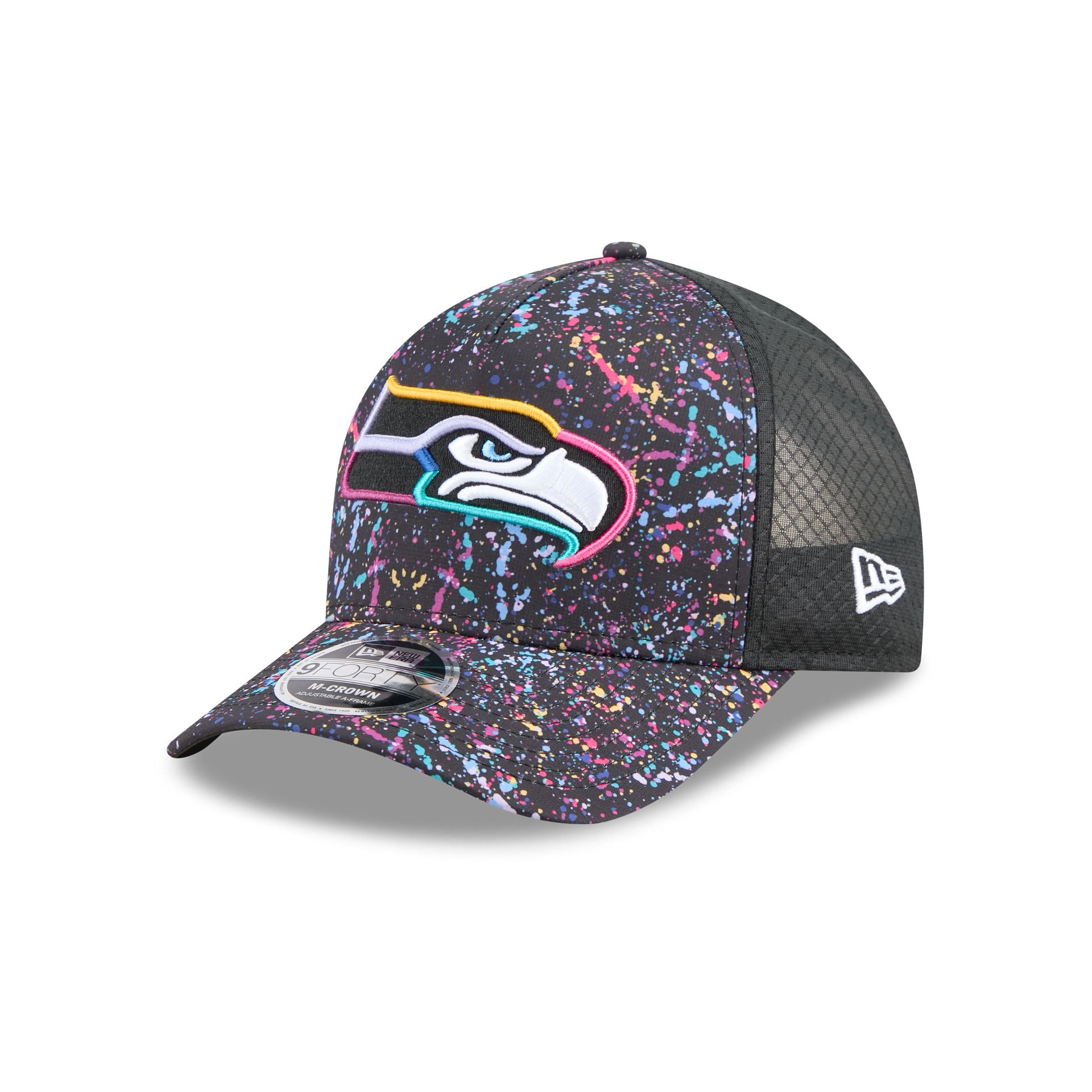 Seattle Seahawks 2025 Crucial Catch 9FORTY M-Crown A-Frame Trucker Hat