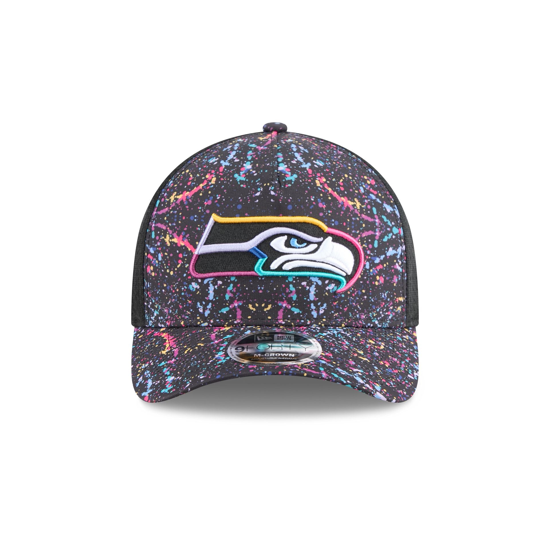 Seattle Seahawks 2025 Crucial Catch 9FORTY M-Crown A-Frame Trucker Hat