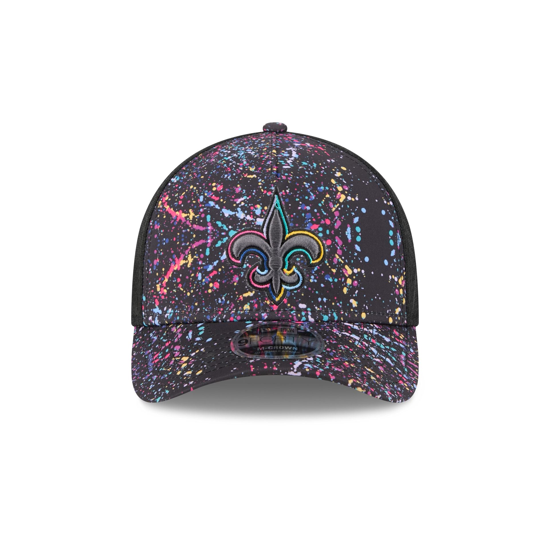 New Orleans Saints 2025 Crucial Catch 9FORTY M-Crown A-Frame Trucker Hat