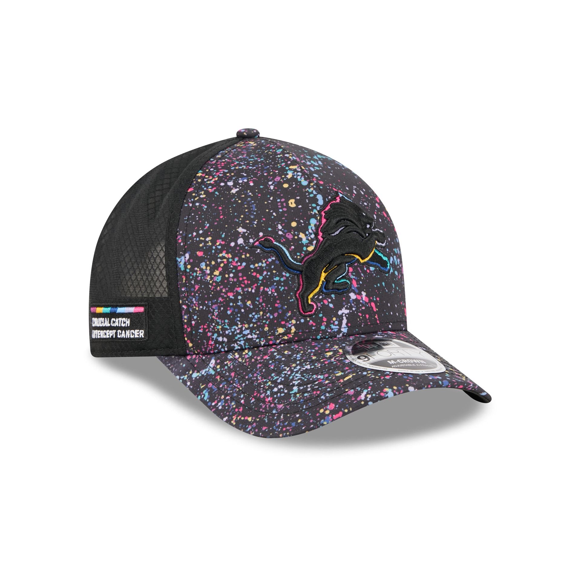 Detroit Lions 2025 Crucial Catch 9FORTY M-Crown A-Frame Trucker