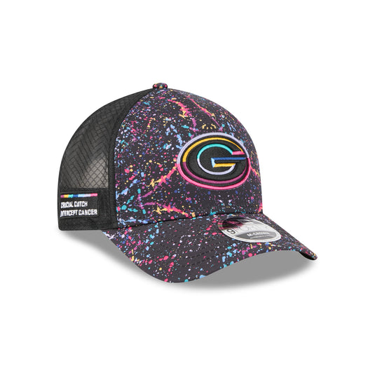 Green Bay Packers 2025 Crucial Catch 9FORTY M-Crown A-Frame Trucker Hat - New Era Cap