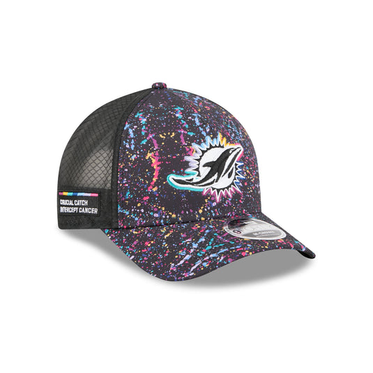 Miami Dolphins 2025 Crucial Catch 9FORTY M-Crown A-Frame Trucker Hat - New Era Cap
