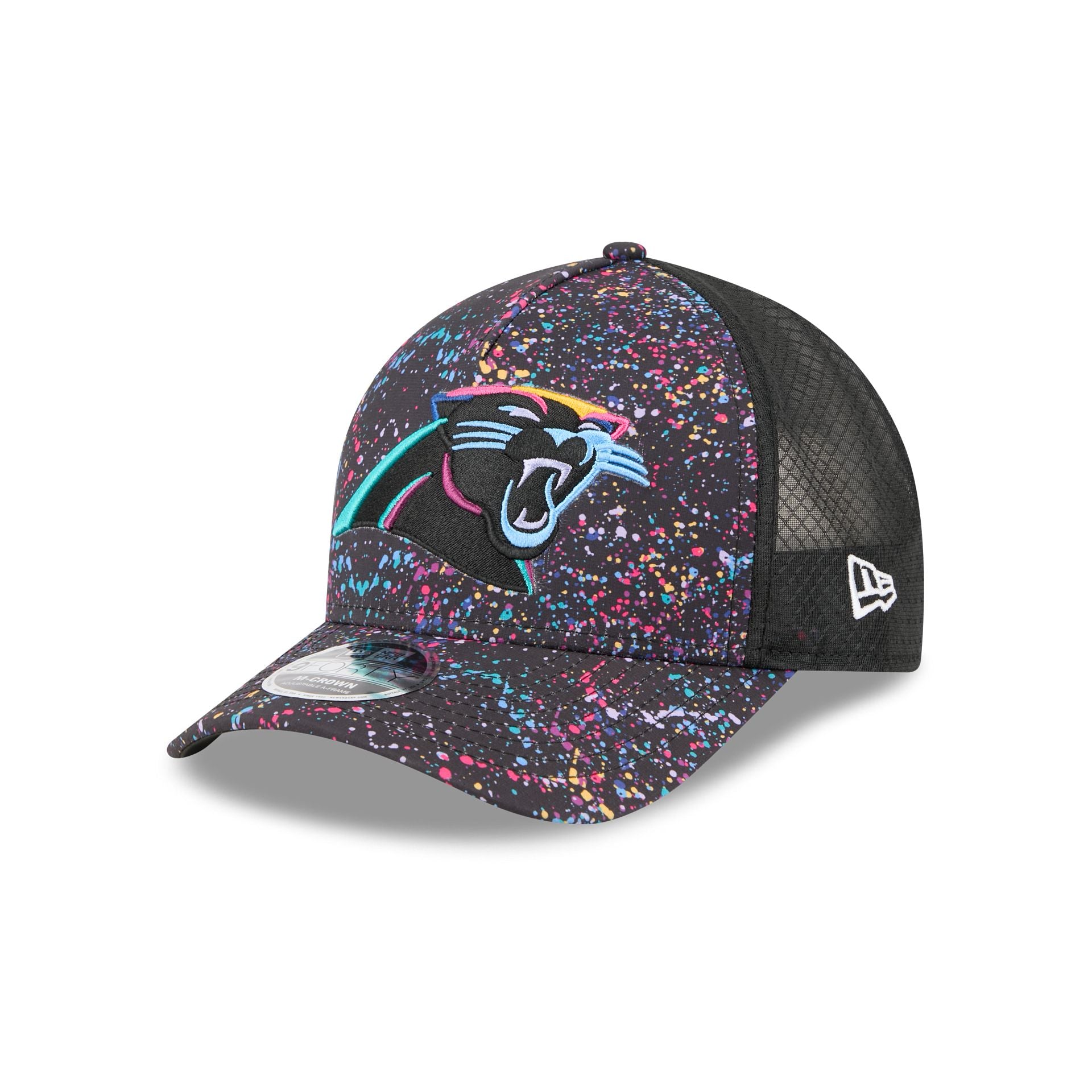 Carolina Panthers 2025 Crucial Catch 9FORTY M-Crown A-Frame Trucker Hat