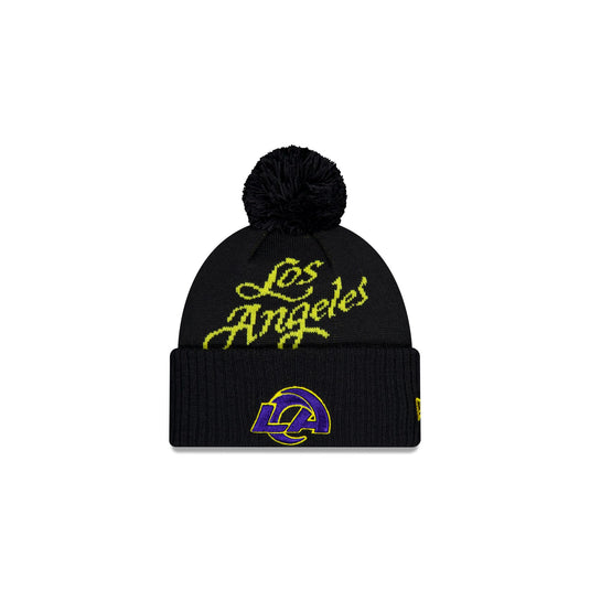 Los Angeles Rams 2025 NFL Rivalries Kids Pom Knit Hat - New Era Cap