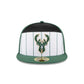 Milwaukee Bucks 2025 Tip-Off Split Panel 59FIFTY Fitted Hat