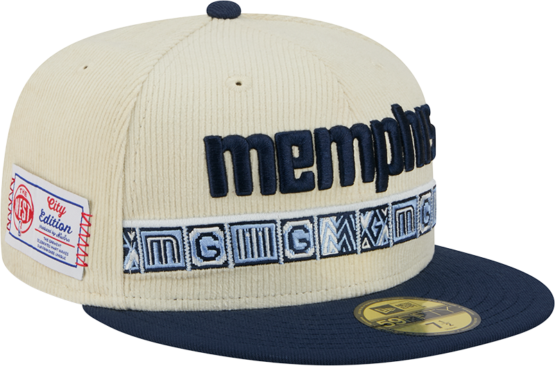 Memphis Grizzlies 2025 City Edition Chrome White Corduroy 59FIFTY Fitted Hat