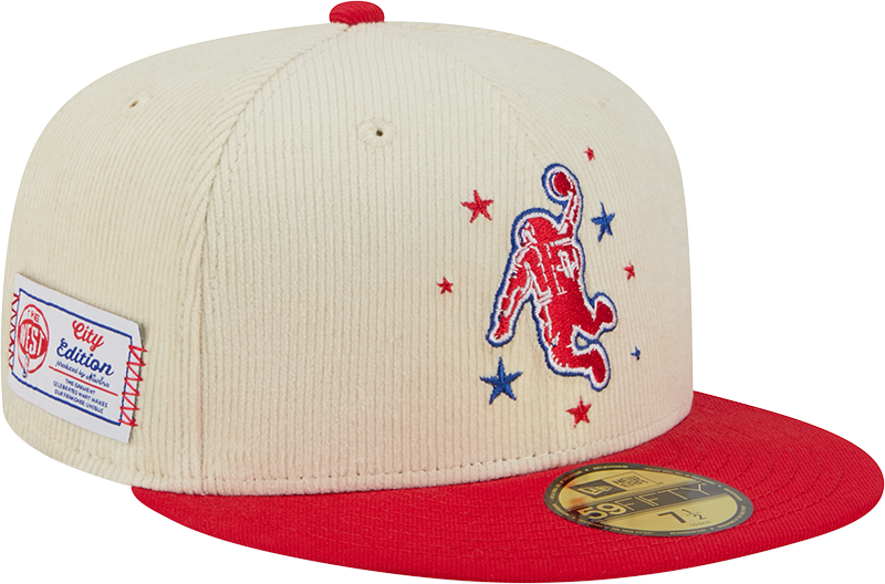 Houston Rockets 2025 City Edition Chrome White Corduroy 59FIFTY Fitted Hat