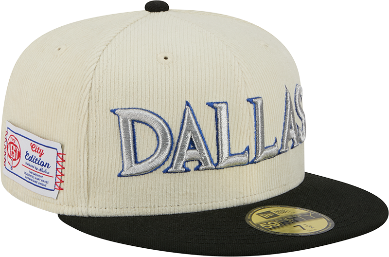 Dallas Mavericks 2025 City Edition Chrome White Corduroy 59FIFTY Fitted Hat