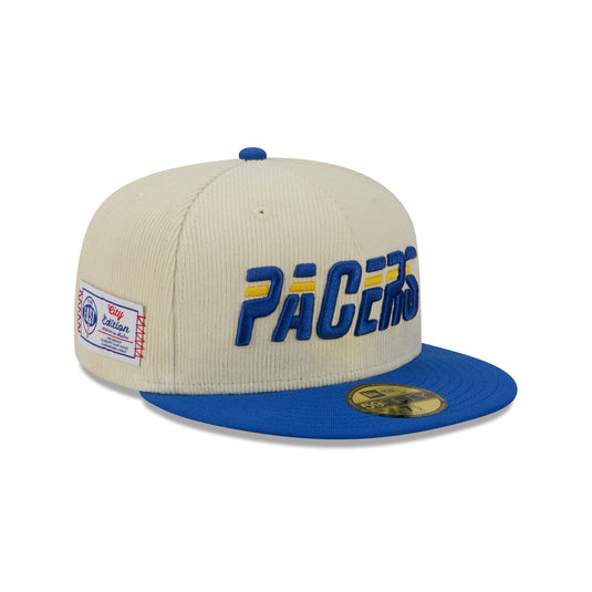 Indiana Pacers 2025 City Edition Chrome White Corduroy 59FIFTY Fitted Hat - New Era Cap
