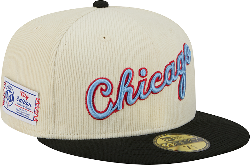 Chicago Bulls 2025 City Edition Chrome White Corduroy 59FIFTY Fitted Hat