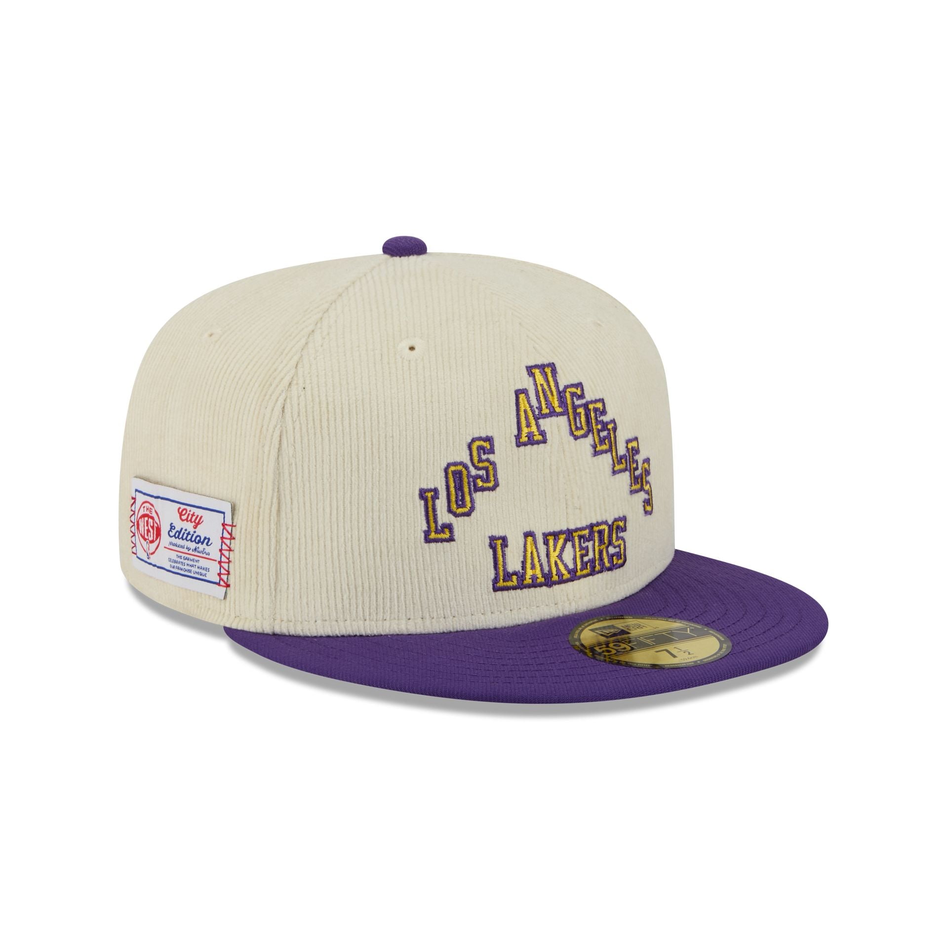 Los Angeles Lakers 2025 City Edition Chrome White Corduroy 59FIFTY Fit ...