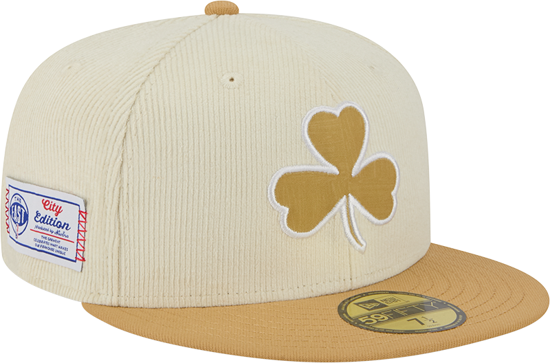 Boston Celtics 2025 City Edition Chrome White Corduroy 59FIFTY Fitted Hat