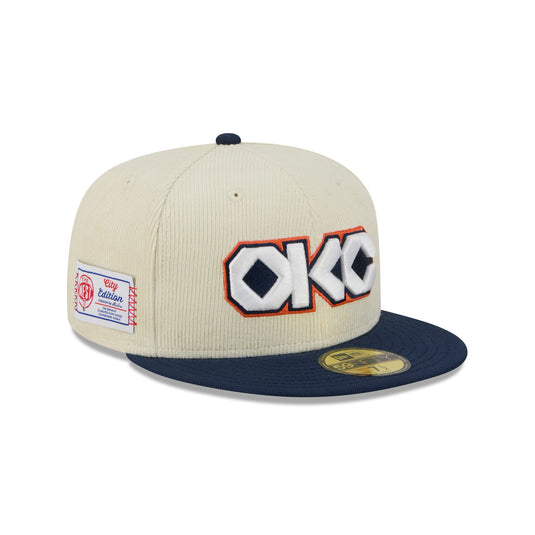 Oklahoma City Thunder 2025 City Edition Chrome White Corduroy 59FIFTY Fitted Hat - New Era Cap