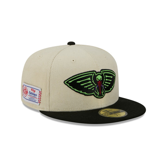 New Orleans Pelicans 2025 City Edition Chrome White Corduroy 59FIFTY Fitted Hat - New Era Cap