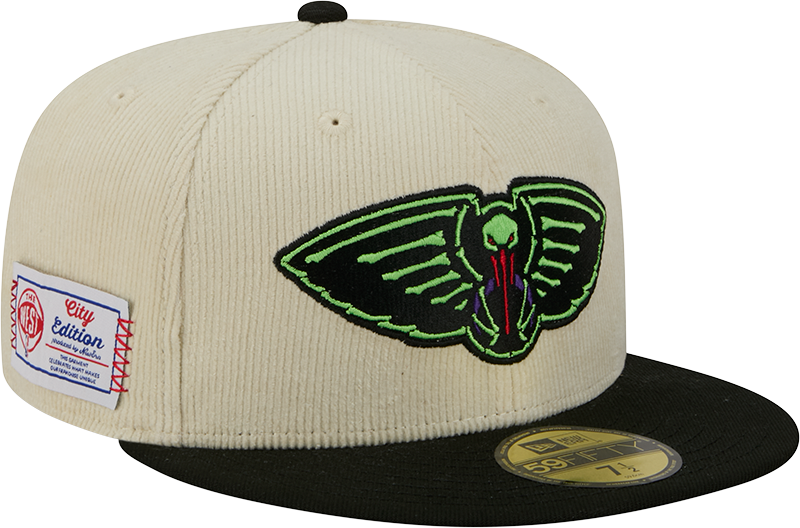 New Orleans Pelicans 2025 City Edition Chrome White Corduroy 59FIFTY Fitted Hat