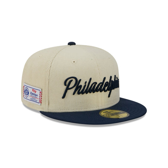 Philadelphia 76ers 2025 City Edition Chrome White Corduroy 59FIFTY Fitted Hat - New Era Cap