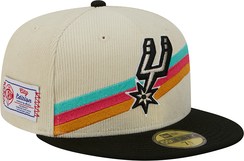 San Antonio Spurs 2025 City Edition Chrome White Corduroy 59FIFTY Fitted Hat